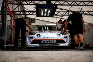 #35 - Code Racing Development - Sandro PERISSOUTTI - Vincent BELTOISE - Sandro PERISSOUTTI - Alpine A110 GT4 EVO - Silver, GT4 European Series, Paddock
 | © SRO / Kevin Pecks 1VIER