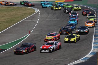 Start, GT4 Race 1 Start Hockenheimring #15 - NM Racing Team - Alexandre PAPADOPULOS - Lluc IBANEZ TRULLOLS - Mercedes-AMG GT4 #61 - Academy Motorsport - Erik EVANS - Marco SIGNORETTI - Ford Mustang GT4 2024
 | SRO Motorsports Group