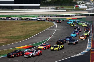 Start, GT4 Race 1 Start Hockenheimring #15 - NM Racing Team - Alexandre PAPADOPULOS - Lluc IBANEZ TRULLOLS - Mercedes-AMG GT4 #61 - Academy Motorsport - Erik EVANS - Marco SIGNORETTI - Ford Mustang GT4 2024
 | SRO Motorsports Group