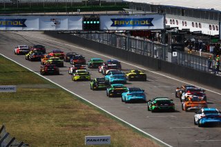 Start, GT4 Race 1 Start Hockenheimring #15 - NM Racing Team - Alexandre PAPADOPULOS - Lluc IBANEZ TRULLOLS - Mercedes-AMG GT4 #61 - Academy Motorsport - Erik EVANS - Marco SIGNORETTI - Ford Mustang GT4 2024
 | SRO Motorsports Group