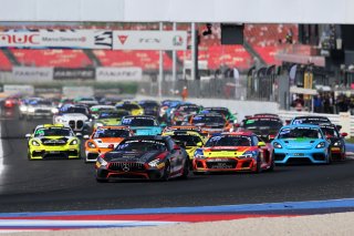 Start of the race #15 - NM Racing Team - Alexandre PAPADOPULOS - Lluc IBANEZ TRULLOLS - Mercedes-AMG GT4 leads
 | JEP/SRO