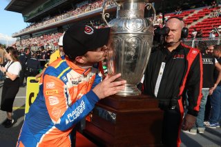 #3 - Team Speedcar - Benjamin LARICHE - Robert CONSANI - Audi R8 LMS GT4 and the GT4 Championship winning trophy
 | SRO / JEP