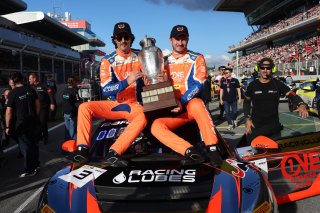 #3 - Team Speedcar - Benjamin LARICHE - Robert CONSANI - Audi R8 LMS GT4 and the GT4 Championship winning trophy
 | SRO / JEP
