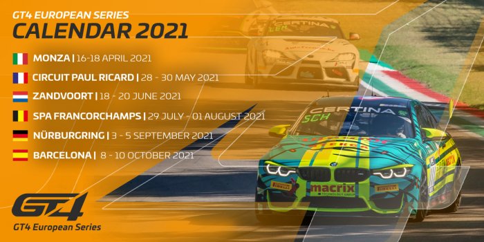 GT4 European Series reveals provisional calendar for 2021 campaign